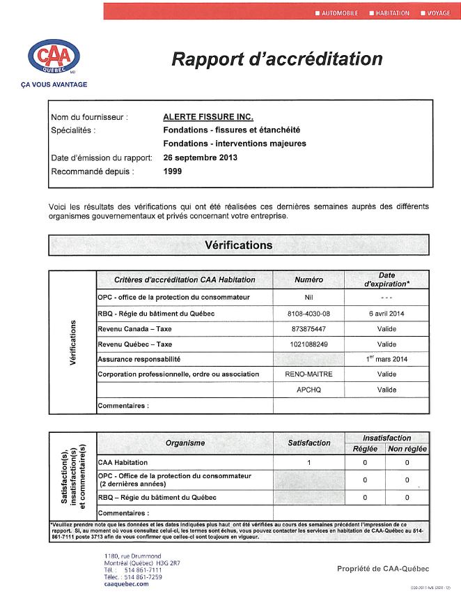 CAA-HABITATION-Rapport de satisfaction